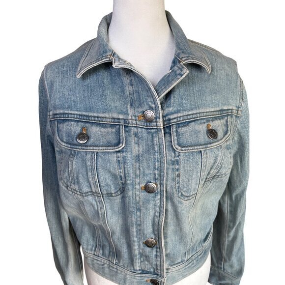 Lauren Jeans Co Size Small Ralph Lauren Womens Denim Jean Jacket Blue Mid Wash - Picture 2 of 10
